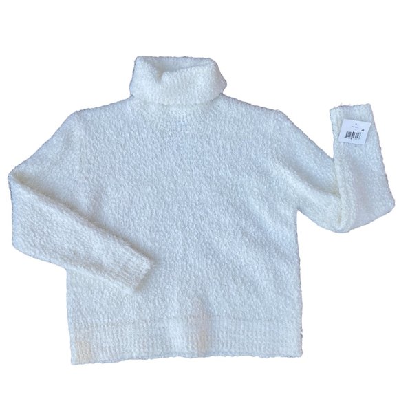 Falls Creek Cream Boucle Chunky Textured Eyelash Turtleneck Knit Sweater-L. - Picture 2 of 10